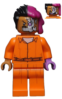 LEGO Minifigure-Two-Face - Prison Jumpsuit-The LEGO Batman Movie-sh345-Creative Brick Builders